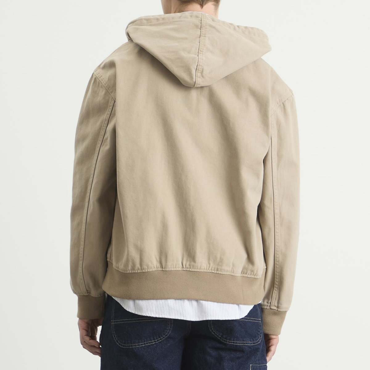 Dickies Men's Unlined Canvas Hooded Bomber Jacket in Desert Sand