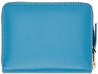 COMME des GARÇONS WALLETS Blue Leather Multicard Zip Card Holder
