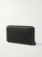 Christian Louboutin - Spiked Full-Grain Leather Zip-Around Wallet