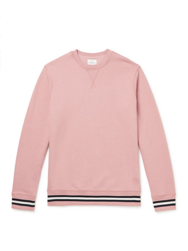Photo: Kingsman - Striped Cotton and Cashmere-Blend Jersey Sweatshirt - Pink