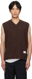 MM6 Maison Margiela Brown V-Neck Sweater Vest