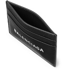 Balenciaga - Everyday Logo-Print Full-Grain Leather Cardholder - Black
