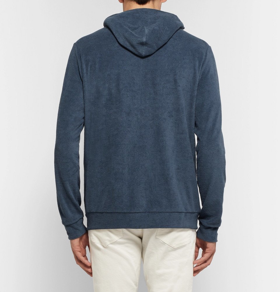 Theory - Slim-Fit Pima Cotton-Terry Zip-Up Hoodie - Storm blue