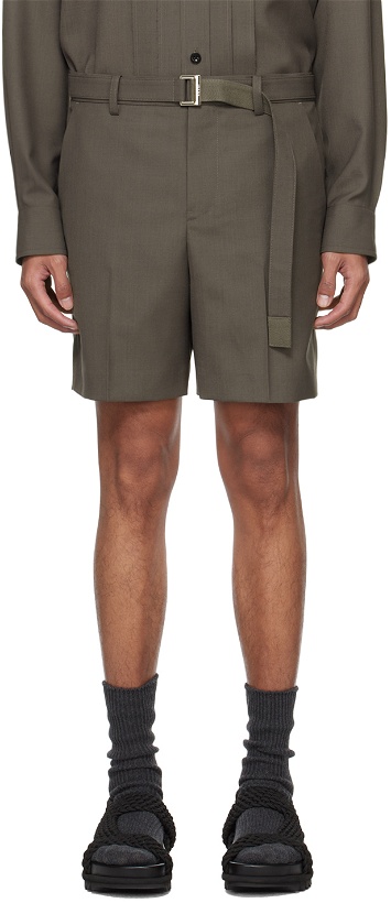 Photo: sacai Taupe Suiting Shorts