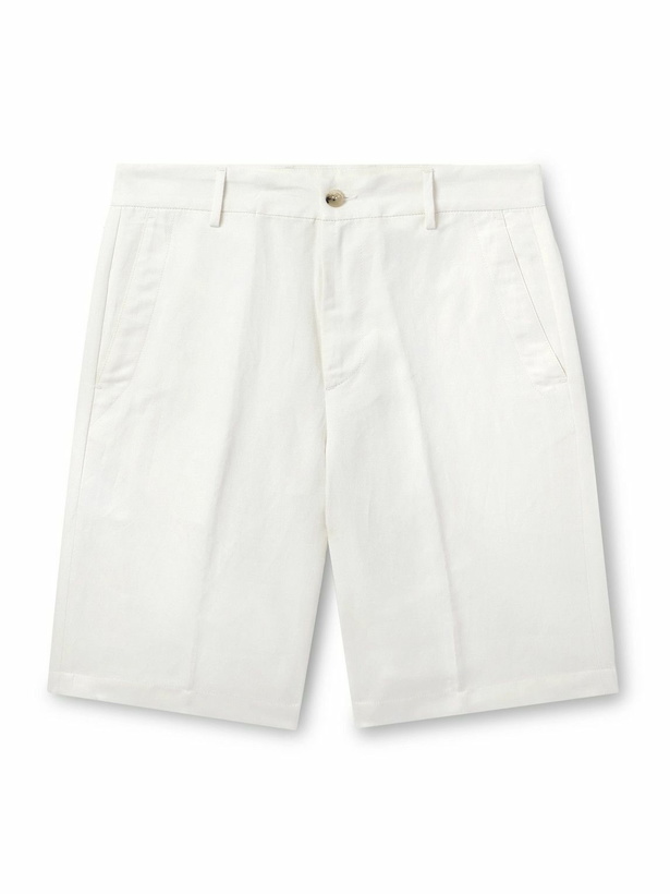 Photo: Canali - Linen and Silk-Blend Shorts - White