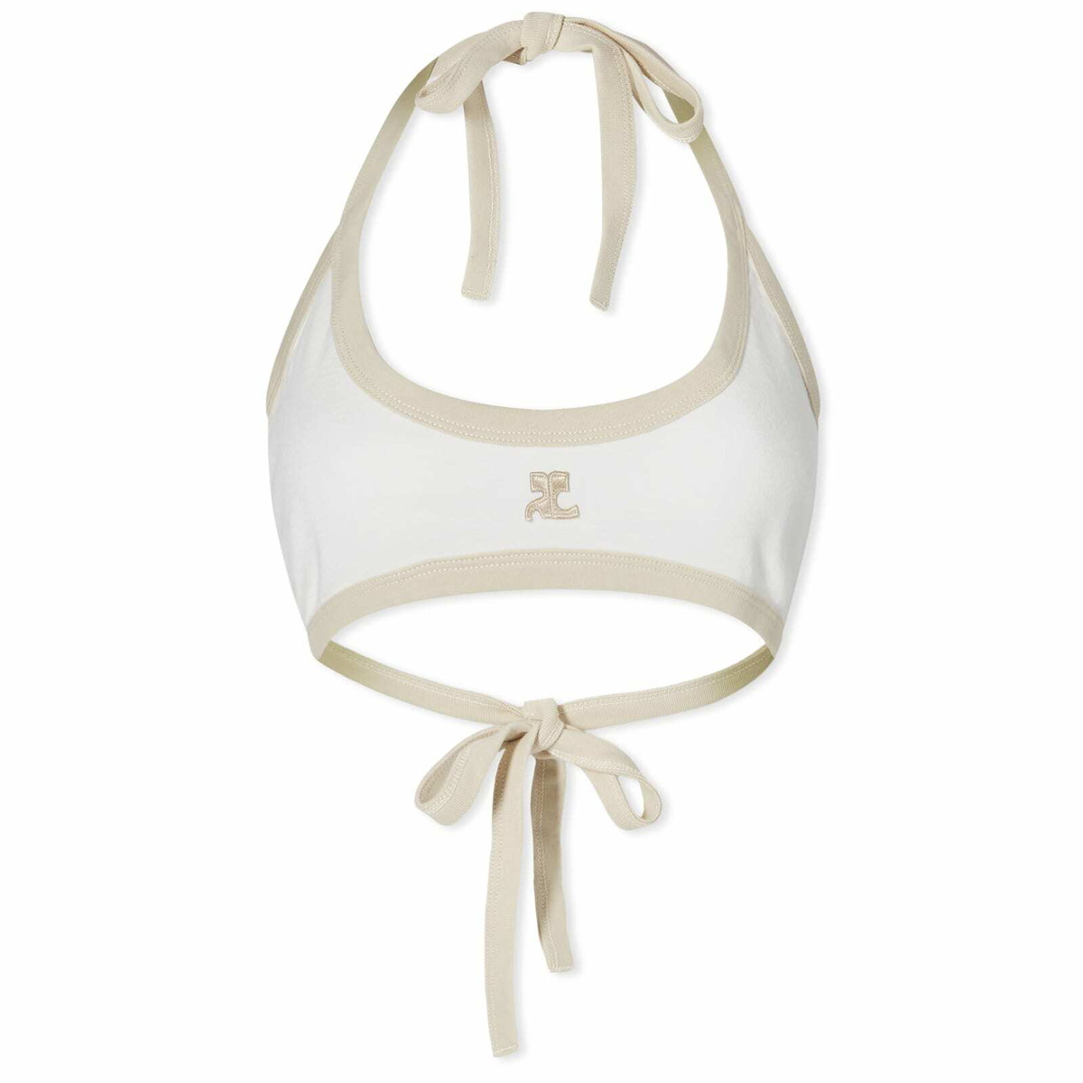 Courrèges Women's Buckle Contrast Bra in White Heritage/Limestone