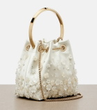 Jimmy Choo Bon Bon Small embellished satin bucket bag