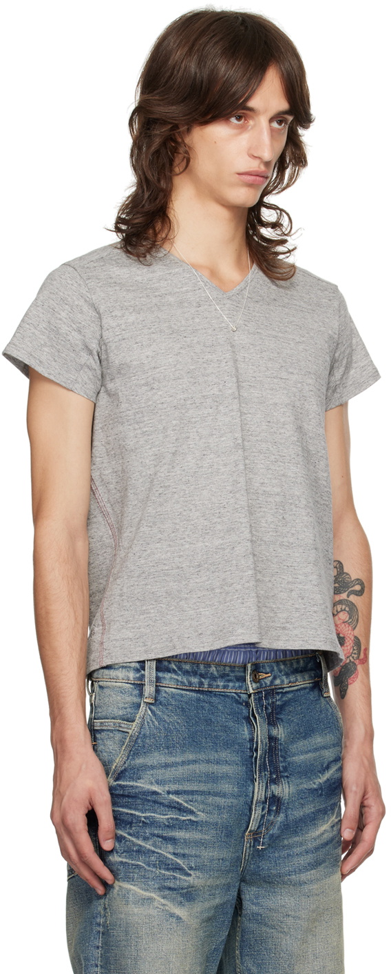 Fax Copy Express Gray V-Neck T-Shirt