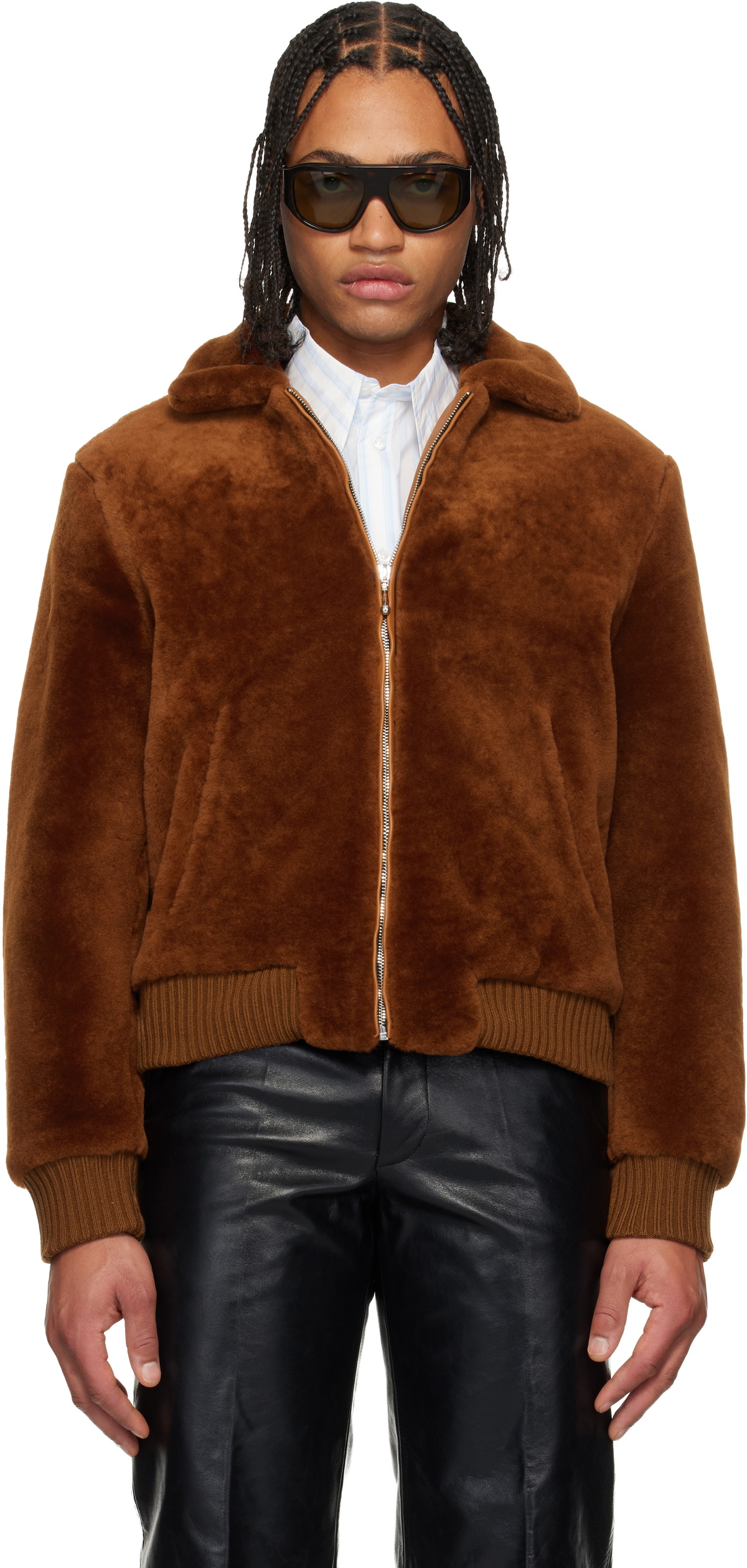Ernest W. Baker Brown Faux-Fur Coat Ernest W. Baker