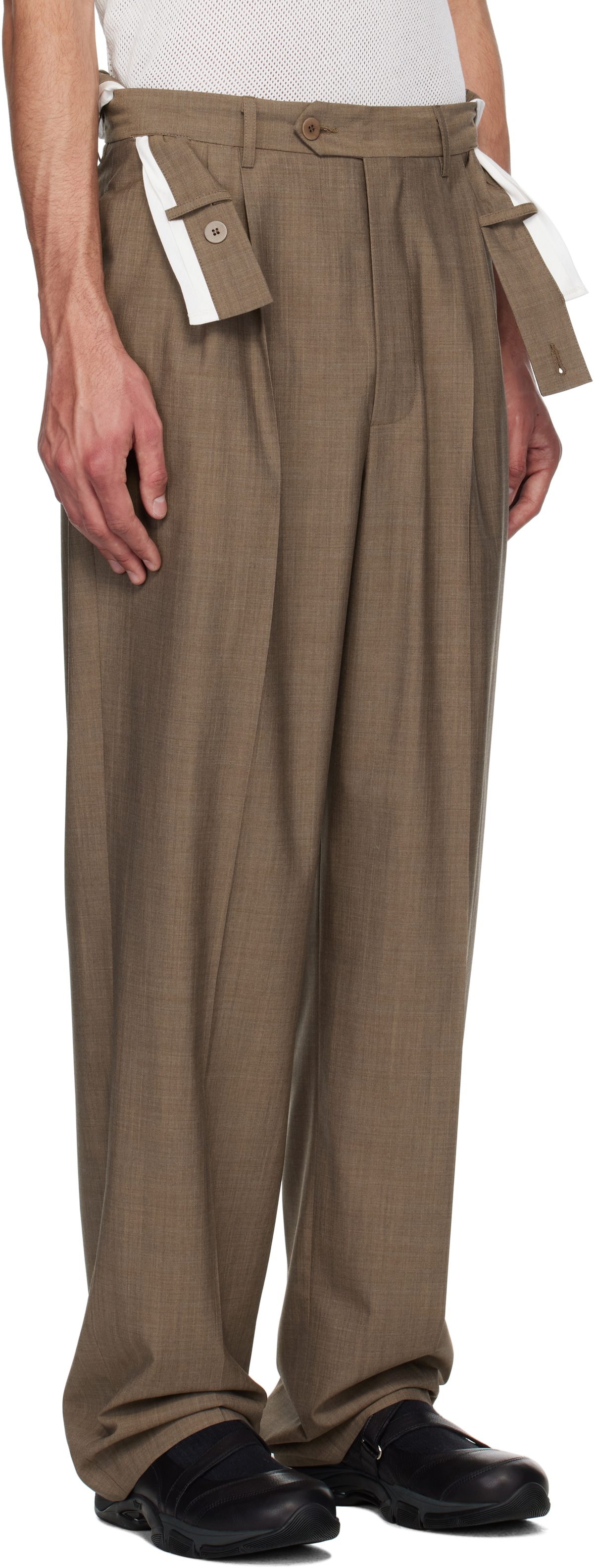 Magliano Brown Link Double Pleats Trousers