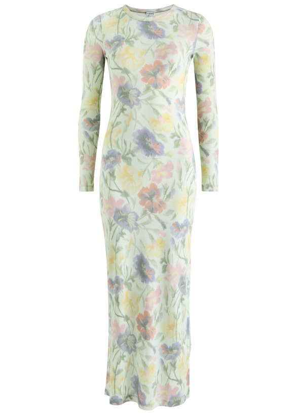 Photo: Loewe Ribbed Floral-print Silk-blend Midi Dress Multicoloured 1