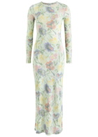 Loewe Ribbed Floral-print Silk-blend Midi Dress Multicoloured 1