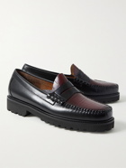 G.H. Bass & Co. - Weejun 90s Smooth and Croc-Effect Leather Penny Loafers - Black