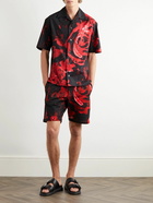 Alexander McQueen - Camp-Collar Floral-Print Cotton-Poplin Shirt - Black