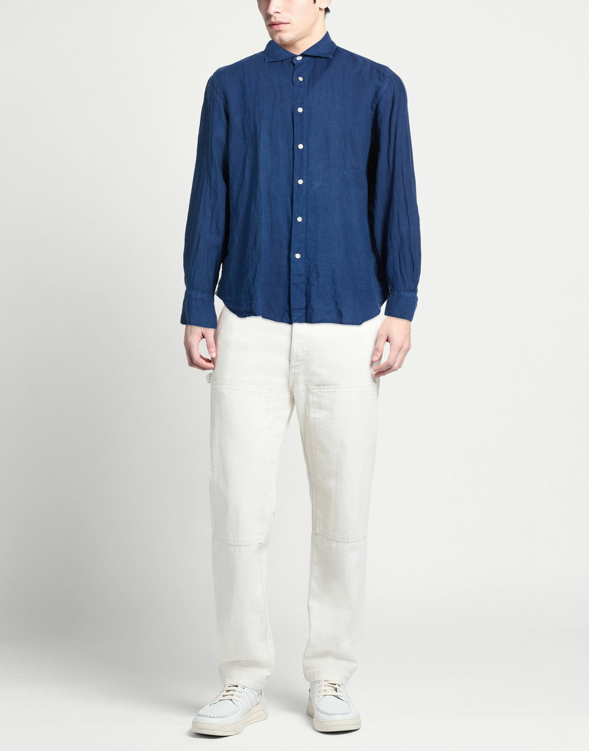 Finamore 1925 Mens Shirt in Navy