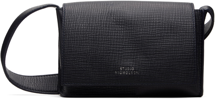 Photo: Studio Nicholson Navy Meshi Mini Leather Bag