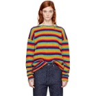 The Elder Statesman Multicolor Cashmere Sunset Stripe Sweater