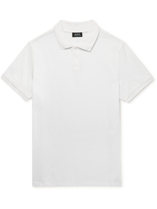 Photo: A.P.C. - Esteban Logo-Embroidered Cotton-Piqué Polo Shirt - White