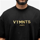VTMNTS Men's Embroidered Logo T-Shirt in Black/Gold