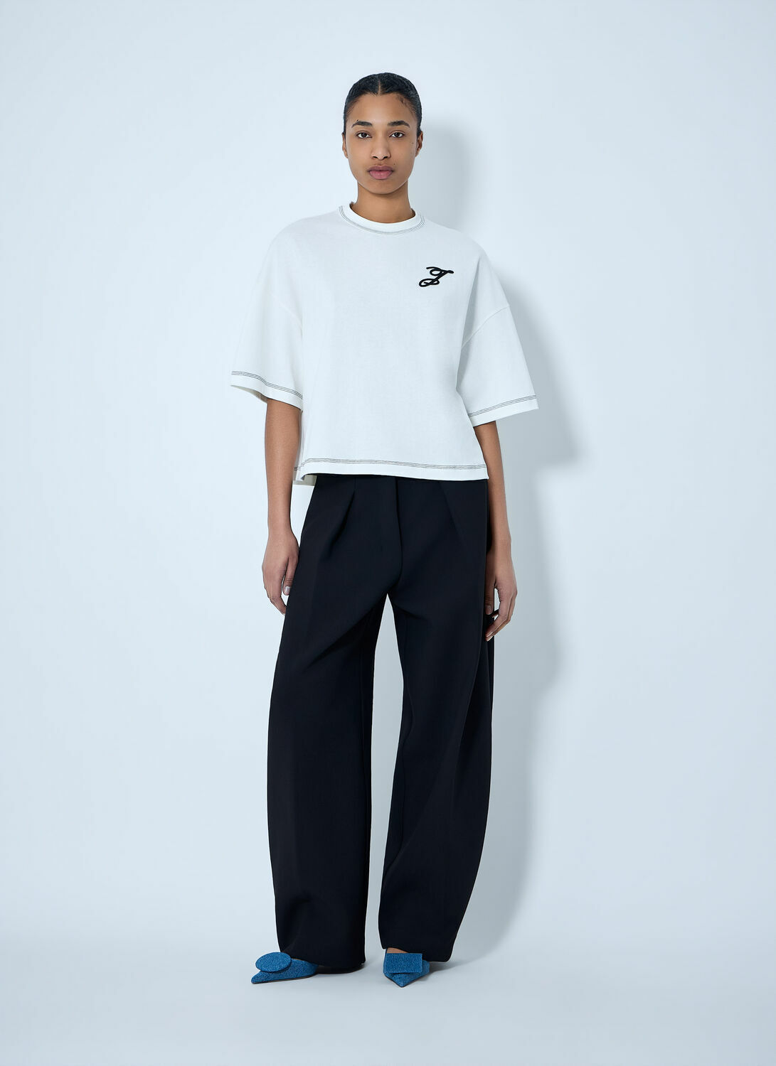 Jacquemus Logo Embroidered Boxy T-Shirt