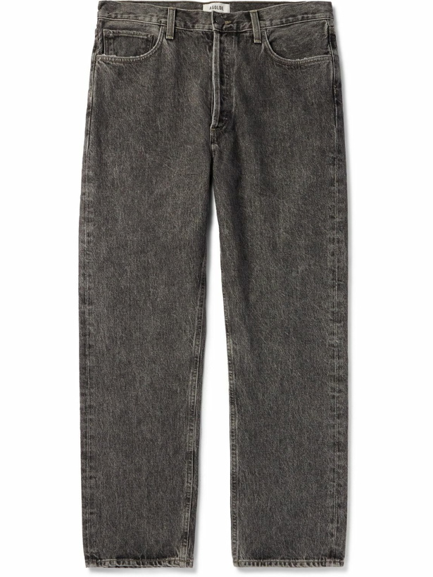 Photo: AGOLDE - 90's Straight-Leg Distressed Jeans - Gray