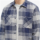 Save Khaki Men's Flannel Weekend Standard Shirt in Navy Plaid
