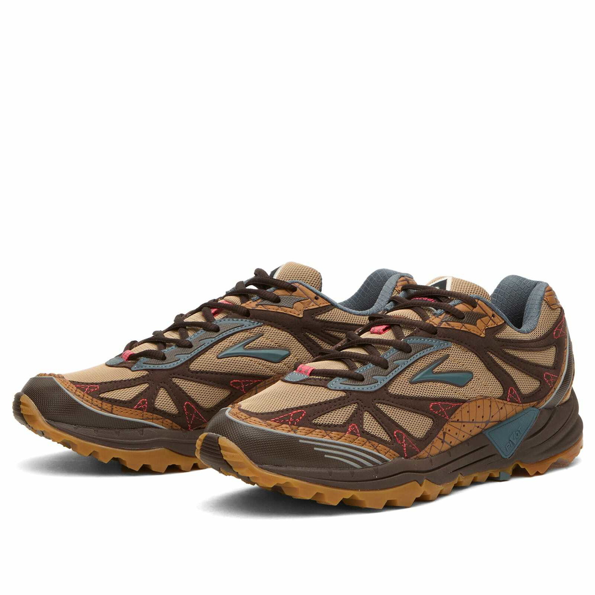 Brooks Men's x STAPLE Cascadia 1 Sneaker in Ginger/Wren/Stormy Weather