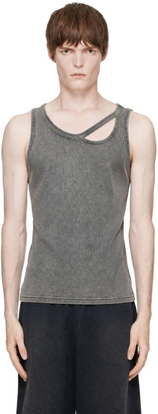 Photo: LGN Louis Gabriel Nouchi Gray Asymmetrical Cutout Tank Top