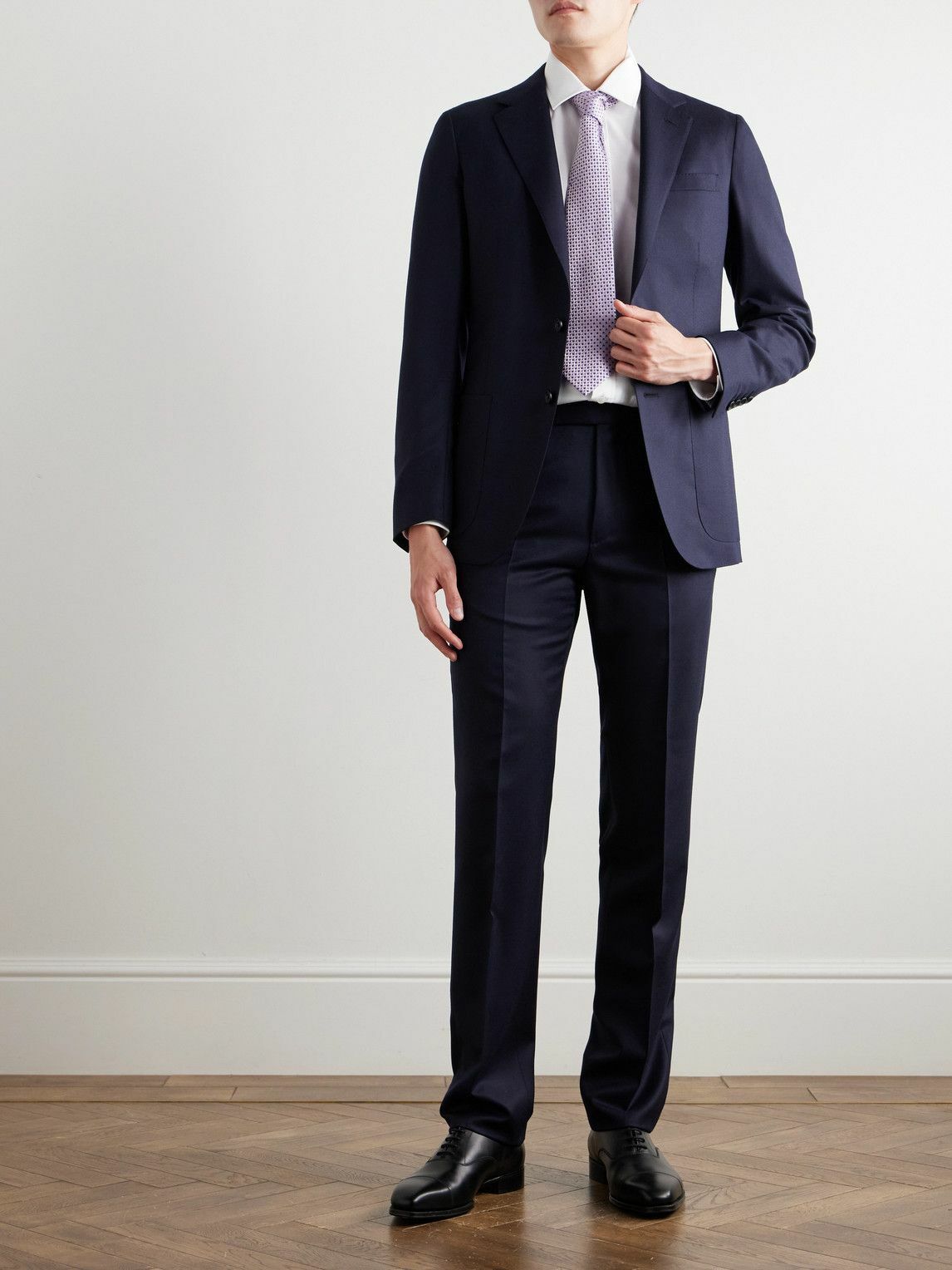 Kingsman - Tapered Wool-Flannel Suit Trousers - Blue