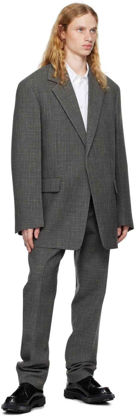 Jil Sander Gray Virgin Wool Blazer
