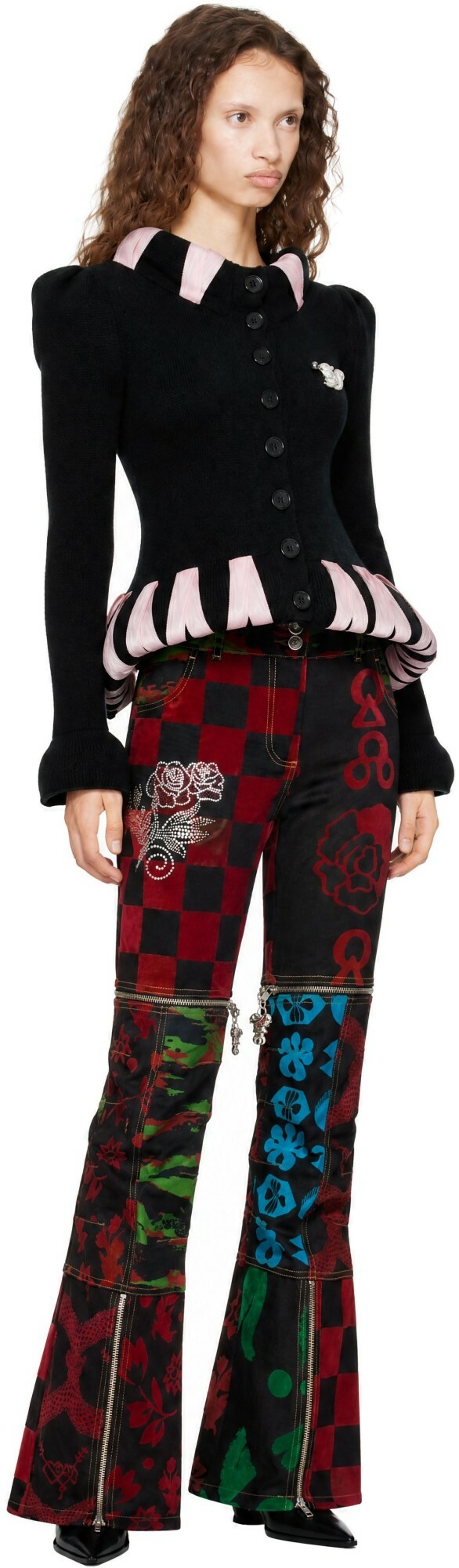 Chopova Lowena Black Cribbage Cross Cardigan