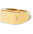 A.P.C. - Nolan Logo-Engraved Gold-Tone Signet Ring - Gold