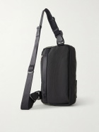 Master-Piece - Sling Suede and Leather-Trimmed Nylon-Twill Messenger Bag