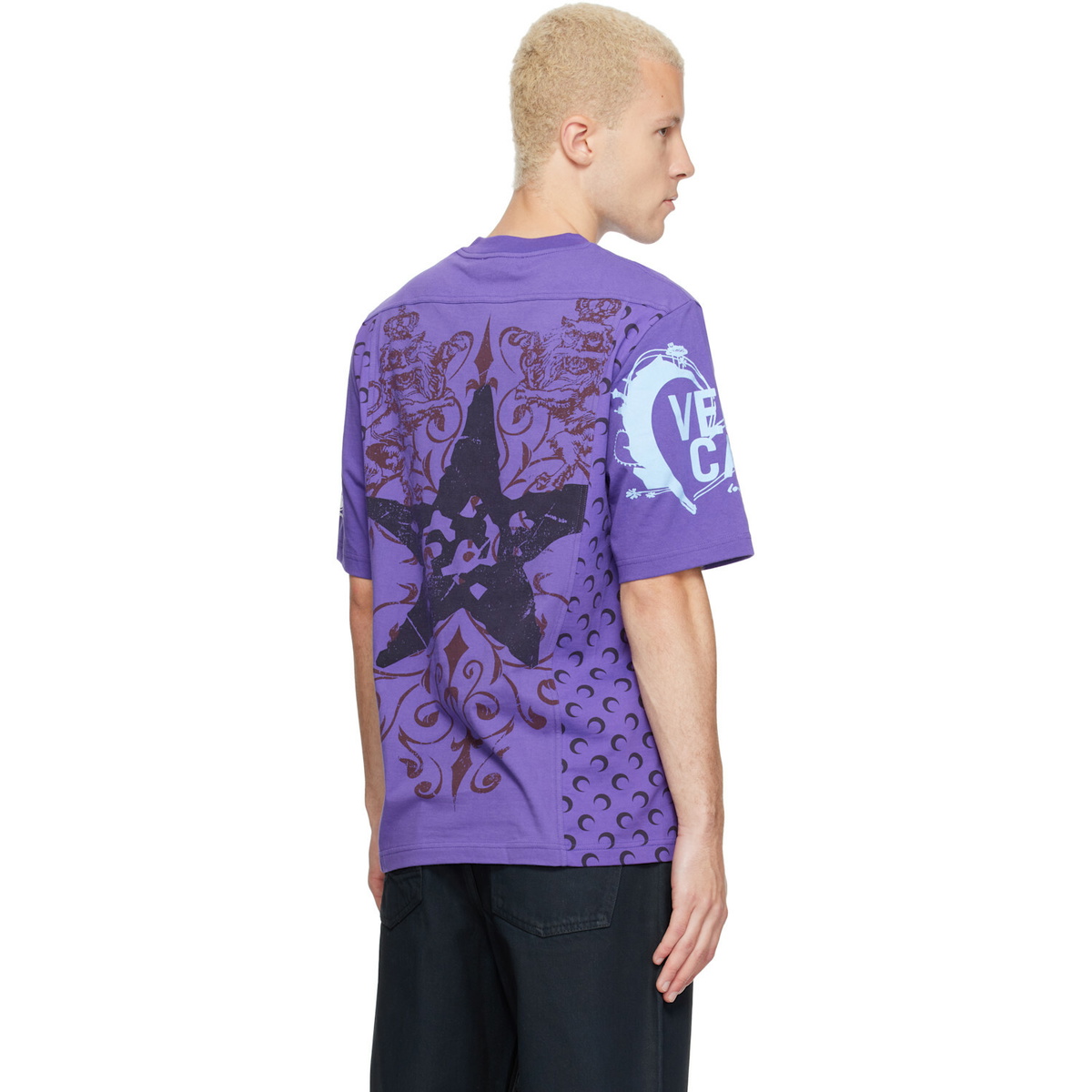 Marine Serre Purple Regenerated Graphic Jersey SS T-shirt