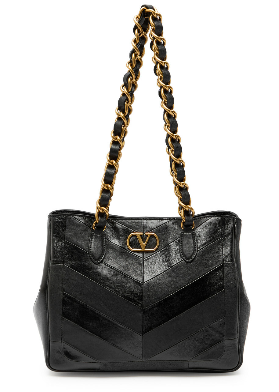 Valentino Garavani Small Panelled Leather Tote bag - Black - One Size
