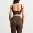 Nike Women's x SKIMS Matte Corset Longline Bra in Dark Sepia