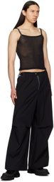 Dion Lee Black Semi-Sheer Tank Top