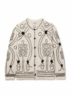 BODE - Winter Garden Tulle-Appliquéd Cashmere Cardigan - Neutrals