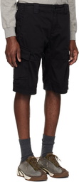 C.P. Company Black Stretch Sateen Cargo Lens Shorts