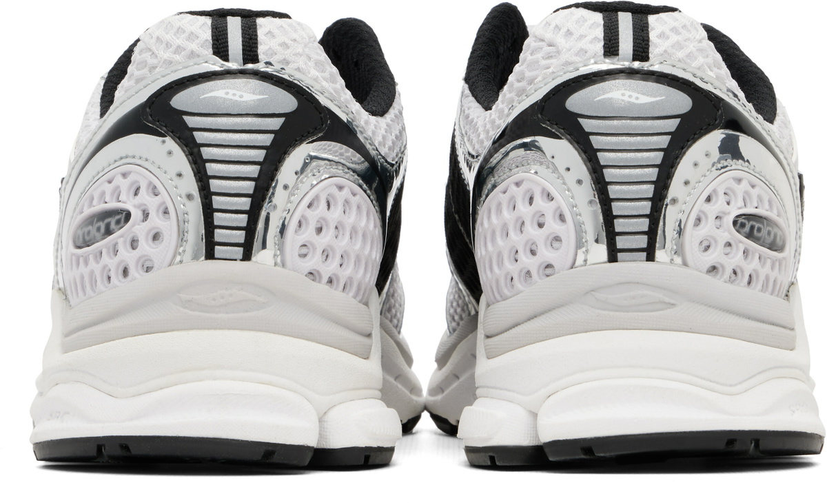 Saucony White & Silver ProGrid Triumph 4 Sneakers