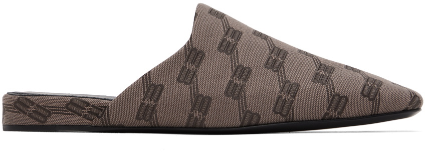 BALENCIAGA 25S MULES IN BROWN FAUX FUR