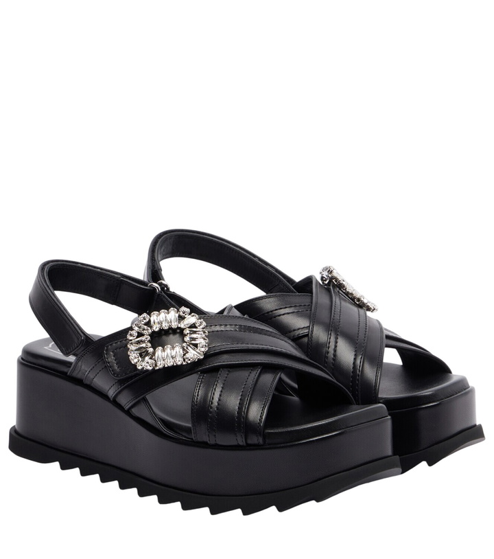 Photo: Roger Vivier Strass Buckle leather platform sandals