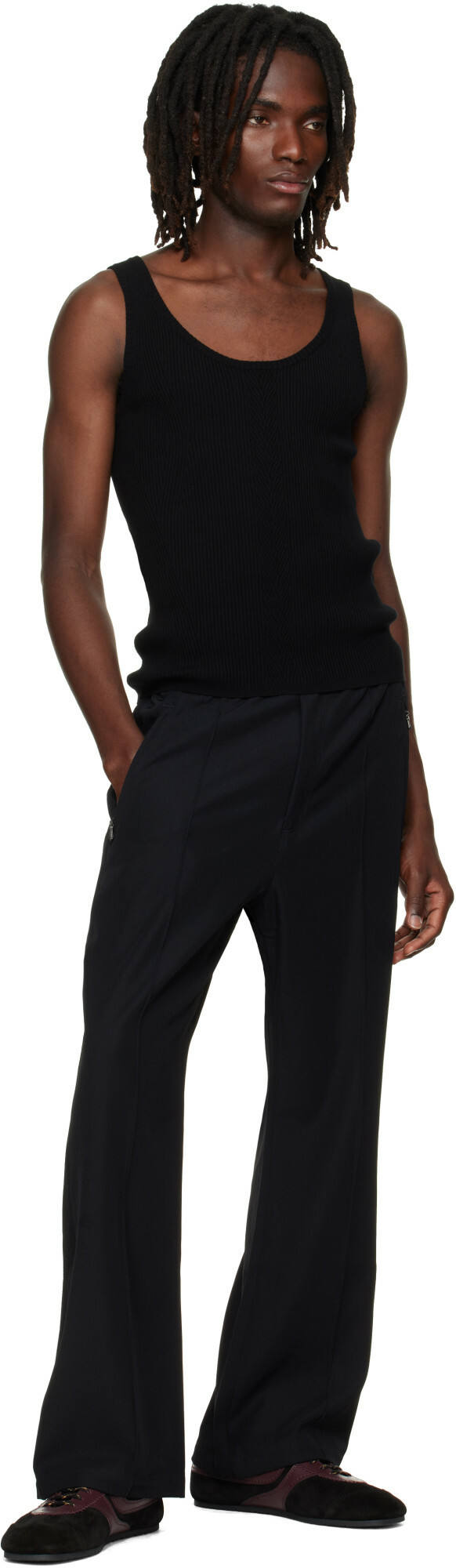 NEEDLES Black Cavalry Twill Boot-Cut Warm Up Trousers