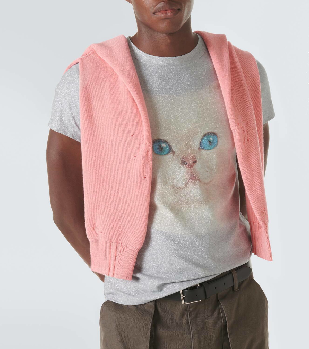 Acne Studios Printed lamé T-shirt Acne Studios