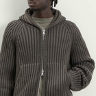 Our Legacy Men's Stripe Dry Merino Wool Level Hood in Sage