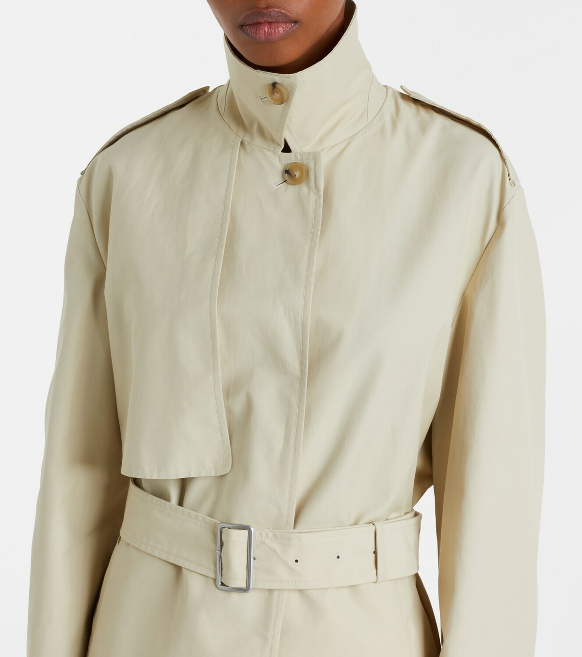 Vince Cotton-blend cropped trench coat