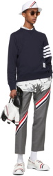 Thom Browne Navy Cotton Loopback 4-Bar Sweatshirt