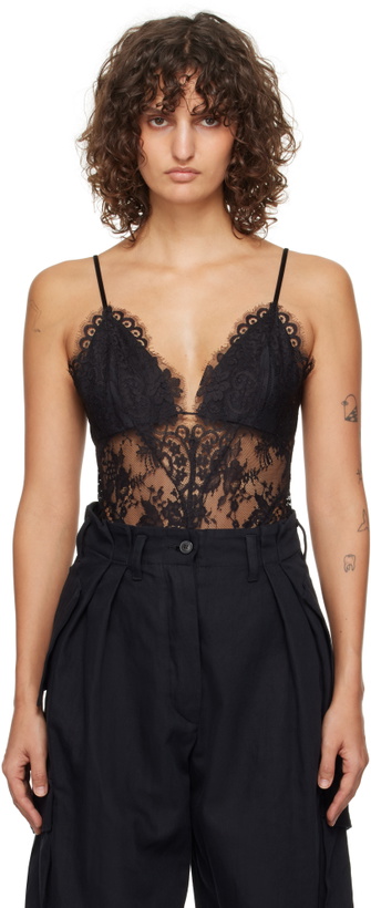 Photo: ZIMMERMANN Black Illustration Lace Teddy Bodysuit