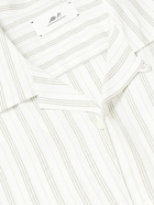 Mr P. - Michael Convertible-Collar Striped TENCEL™ Lyocell Shirt - White