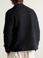 Portuguese Flannel - Herringbone Tweed Overshirt - Blue